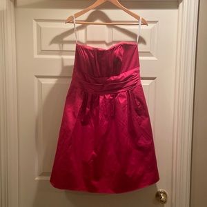 Hot pink strapless dress